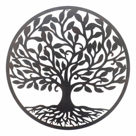 APLIQUE ADORNO PARED ÁRBOL DE LA VIDA METAL 100X2X100 CM.