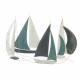 ADORNO APLIQUE PARED BARCOS VELEROS METAL 79X1.5X53 CM.