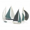 ADORNO APLIQUE PARED BARCOS VELEROS METAL 79X1.5X53 CM.