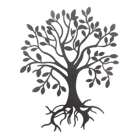 APLIQUE ADORNO PARED ÁRBOL METAL 46.50X1X57 CM.