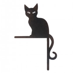 ADORNO PARED GATO NEGRO METAL 19X1X30 CM.