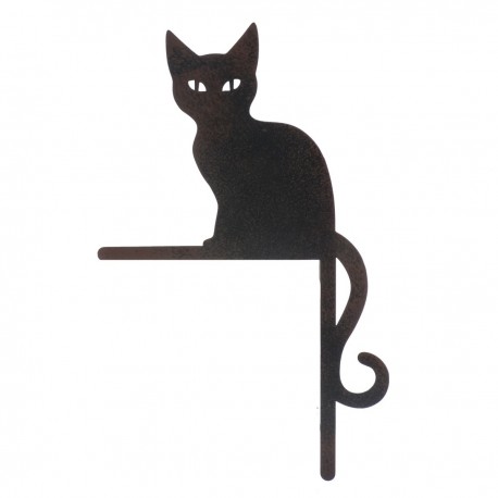 ADORNO PARED GATO NEGRO METAL 19X1X30 CM.