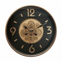 RELOJ PARED MAQUINARIA INDUSTRIAL METAL Y MADERA 50X8X50 CM.