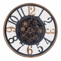 RELOJ PARED MAQUINARIA INDUSTRIAL METAL Y MADERA 60X8.5X60 CM.