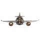 RELOJ PARED AVIONETA RETRO METAL 116X12X42 CM.