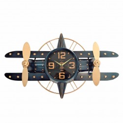 RELOJ PARED AVIONETA RETRO METAL 77.50X15X46 CM.