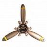 RELOJ PARED HÉLICE AVIONETA RETRO METAL 121X7X106 CM.