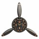 RELOJ PARED HÉLICE AVIONETA RETRO METAL 118X24X134 CM.