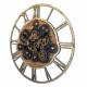 RELOJ PARED MAQUINARIA CON NÚMEROS ROMANOS INDUSTRIAL METAL Y RESINA 57X6.5X57 CM.