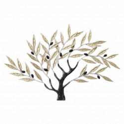 APLIQUE ADORNO PARED ÁRBOL OLIVO METAL 66.50X2X47 CM.
