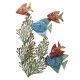 ADORNO PLACA PARED PECES CON CORAL METAL 59.5X3.50X78.50 CM.