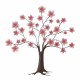 APLIQUE ADORNO PARED ÁRBOL FLORES METAL 80X3X80 CM.