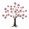 APLIQUE ADORNO PARED ÁRBOL FLORES METAL 80X3X80 CM.