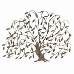 APLIQUE ADORNO PARED ÁRBOL METAL 90X3X68 CM.