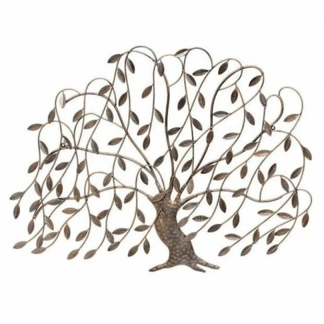 APLIQUE ADORNO PARED ÁRBOL METAL 90X3X68 CM.
