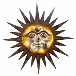 APLIQUE ADORNO PARED SOL METAL 71X4X71 CM.