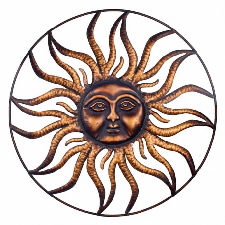 APLIQUE ADORNO PARED SOL METAL 91X2X91 CM.