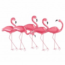 APLIQUE PARED ADORNO FLAMENCOS METAL 87X4.5X51 CM.