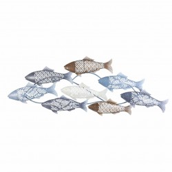 ADORNO APLIQUE PARED PECES METAL 87X3X35 CM.