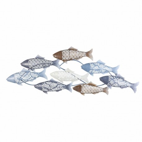 ADORNO APLIQUE PARED PECES METAL 87X3X35 CM.