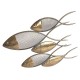 APLIQUE ADORNO PARED PECES DORADO METAL 58.5X4X40 CM.
