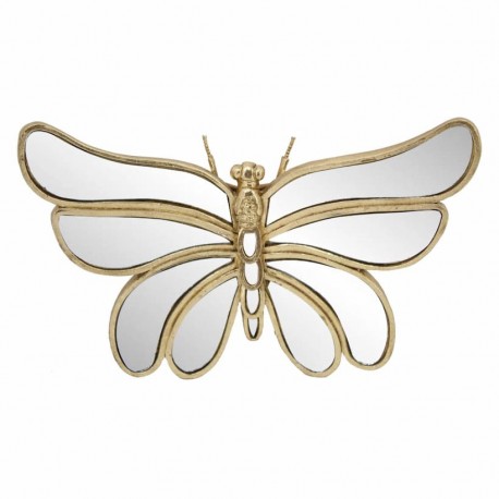 APLIQUE ADORNO PARED MARIPOSA CON ESPEJO RESINA 25.50X17X5.50 CM.