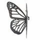 APLIQUE ADORNO PARED MARIPOSA METAL 25X25X12 CM.