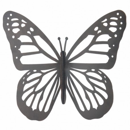 APLIQUE ADORNO PARED MARIPOSA METAL 35X35X17 CM.