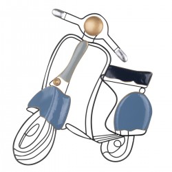 ADORNO PARED MOTO SCOOTER METAL 48X5X61 CM.