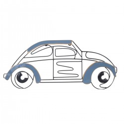 ADORNO PARED COCHE METAL RETRO 60X2X27 CM.