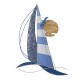 ADORNO PLACA PARED BARCO VELERO CON GAVIOTA METAL 57X5X80.50 CM.