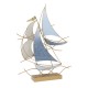 FIGURA VELERO AZUL METAL 42X10X60 CM.