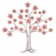 ADORNO PARED ÁRBOL CON FLORES METAL 80X4X80 CM.