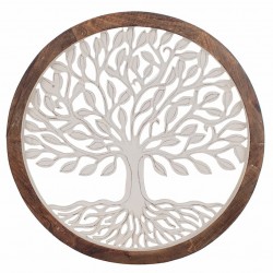 APLIQUE ADORNO PARED ÁRBOL DE LA VIDA MADERA 63X3.50X63 CM.