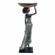FIGURA AFRICANA PLANTADA CON CUENCO SOBRE LA CABEZA RESINA 15X8X44.50 CM.
