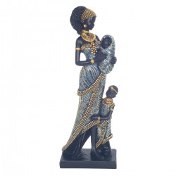 FIGURA FAMILIA AFRICANA RESINA 11.10X7.8X30.40 CM.