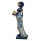 FIGURA AFRICANA CON JARRÓN RESINA 13X6.80X31 CM.