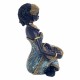 FIGURA AFRICANA SENTADA SOBRE RODILLAS CON CESTA RESINA 15X11X20 CM.