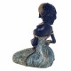 FIGURA AFRICANA SENTADA SOBRE RODILLAS CON CESTA RESINA 15X11X20 CM.