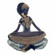 FIGURA AFRICANA SENTADA RESINA 14.30X11X16 CM.