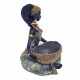 FIGURA AFRICANA SENTADA RESINA 14.30X11X16 CM.