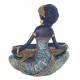 FIGURA AFRICANA SENTADA RESINA 14.30X11X16 CM.