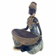 FIGURA AFRICANA SENTADA RESINA 14.30X11X16 CM.