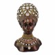 FIGURA BUSTO AFRICANA RESINA DORADA 21X15X33 CM.