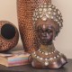 FIGURA BUSTO AFRICANA RESINA DORADA 21X15X33 CM.