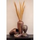 FIGURA BUSTO AFRICANA RESINA DORADA 21X15X33 CM.
