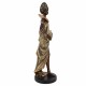 FIGURA AFRICANA PLANTADA CON JARRÓN RESINA DORADO 13.50X11.50X38 CM.
