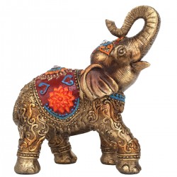 FIGURA ELEFANTE CON FLOR RESINA 7.5X14X15.50 CM