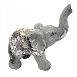 FIGURA ELEFANTE RESINA ÉTNICO 33X17X35 CM.