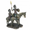 FIGURA DON QUIJOTE Y SANCHO CON CABALLO RESINA 23X13X28 CM.